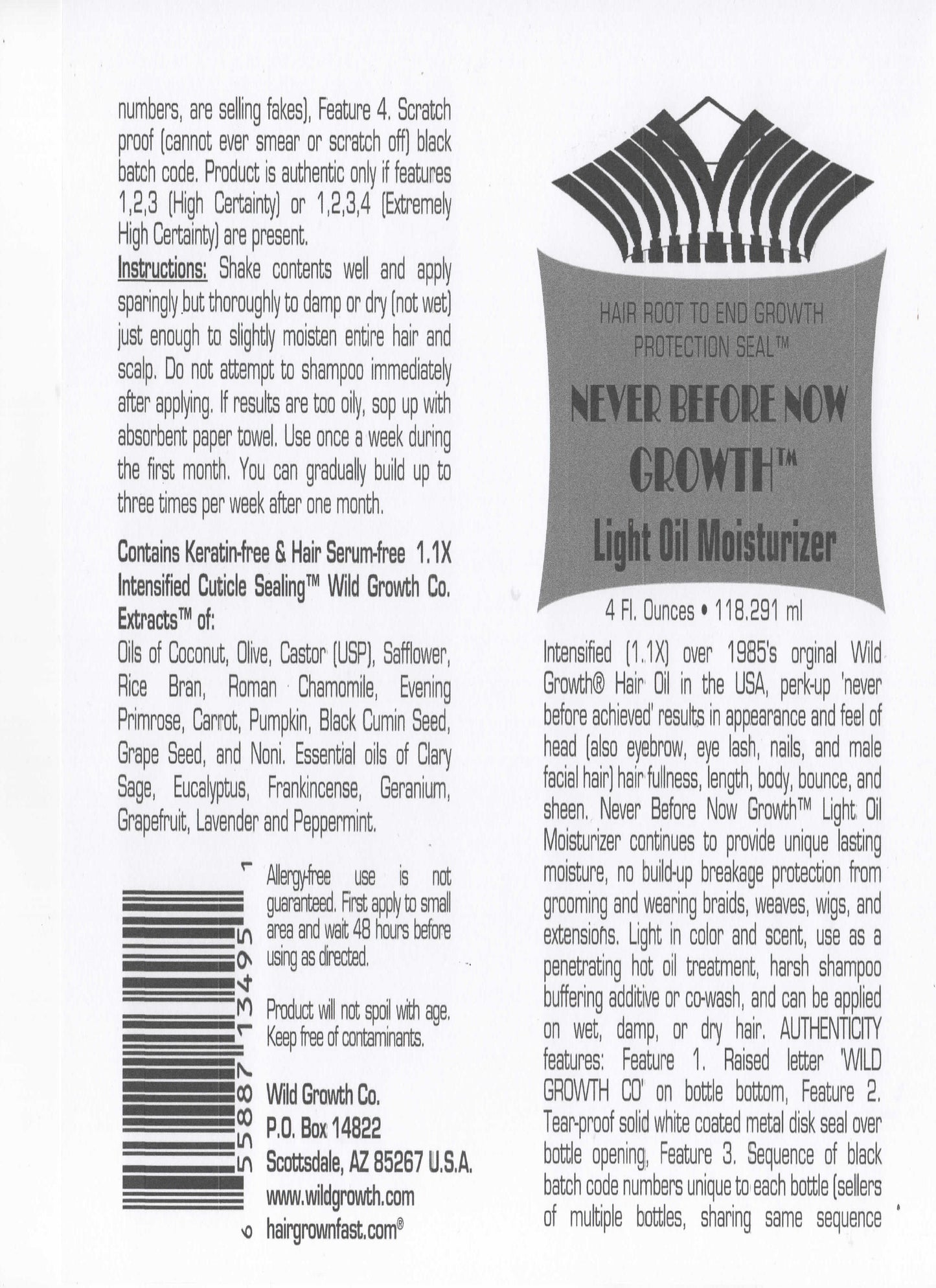 Never Before Now Growth™ Light Oil Moisturizer